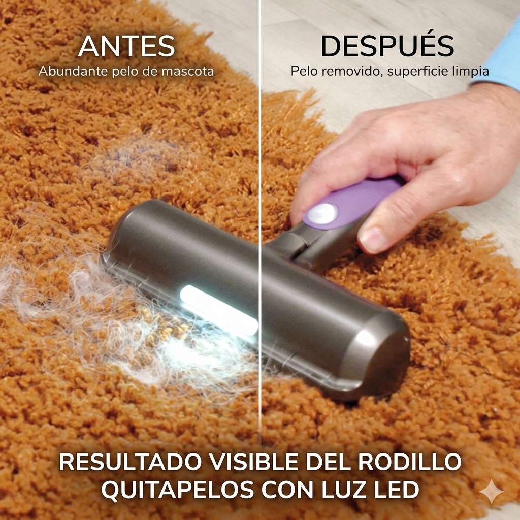 Rodillo Quitapelos PETZU™ con Luz LED | Limpieza Precisa para Sofás y Ropa