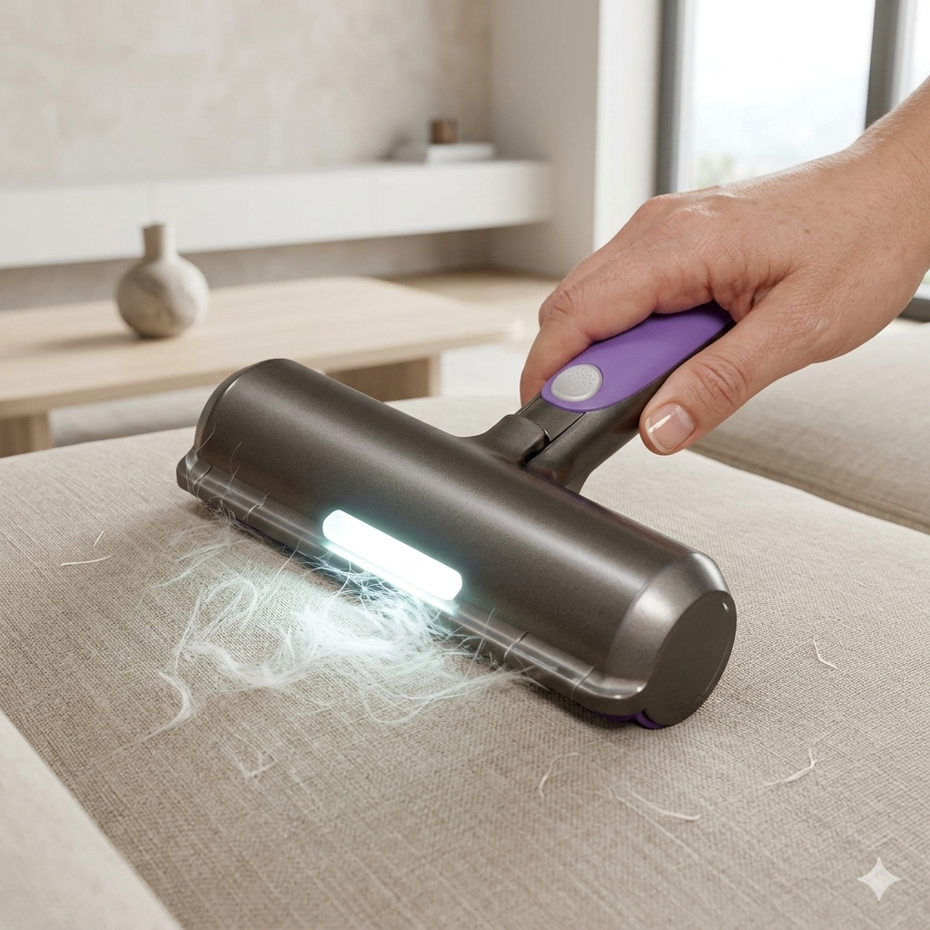 Rodillo Quitapelos PETZU™ con Luz LED | Limpieza Precisa para Sofás y Ropa