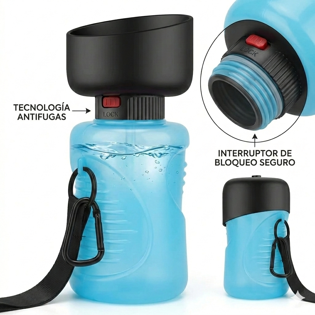 Botella de Agua Plegable para Perros y Gatos – Bebedero Portátil Antigoteo