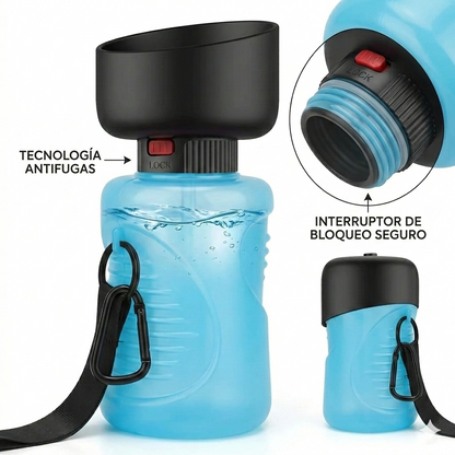 Botella de Agua Plegable para Perros y Gatos – Bebedero Portátil Antigoteo